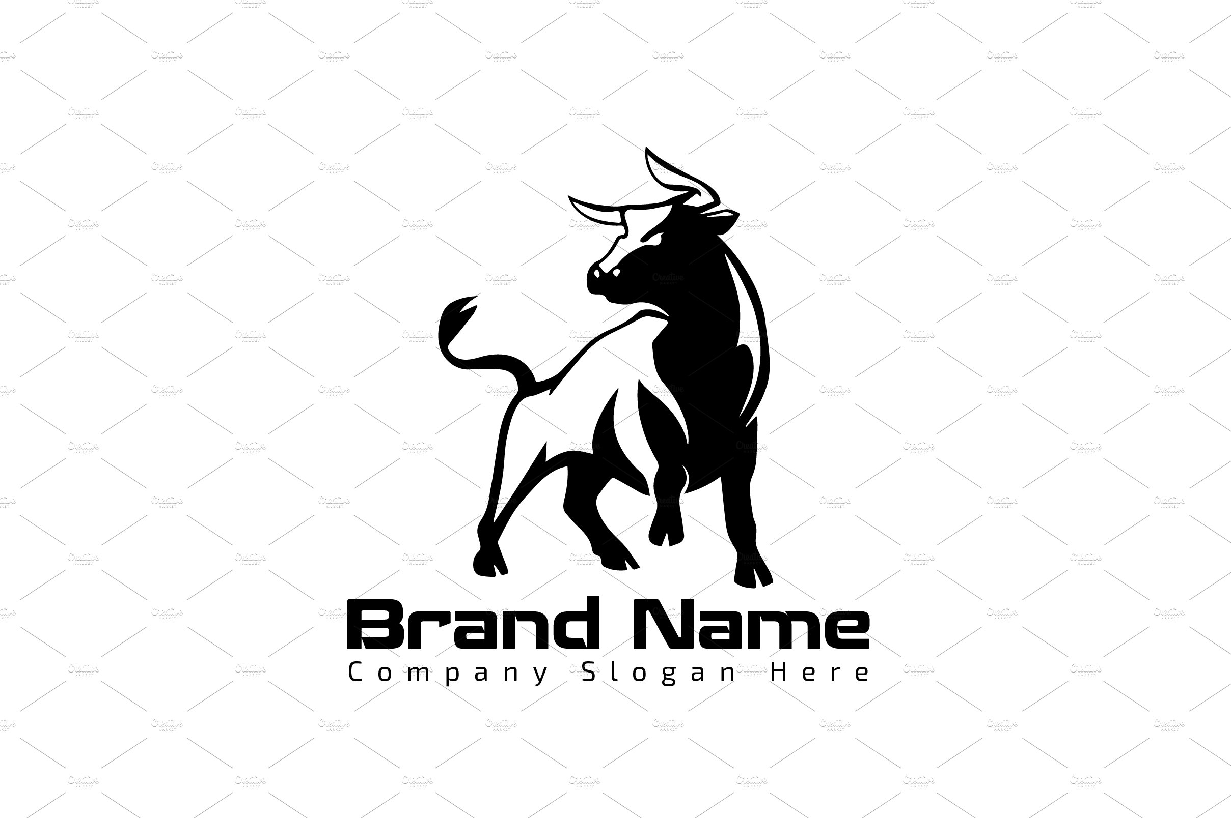 Modern Bull Logo - Mock-Up & Vector preview image.