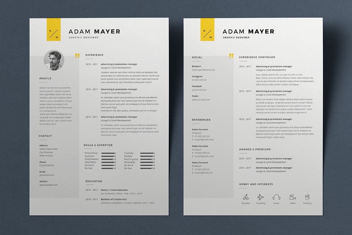 Resume Adam preview image.