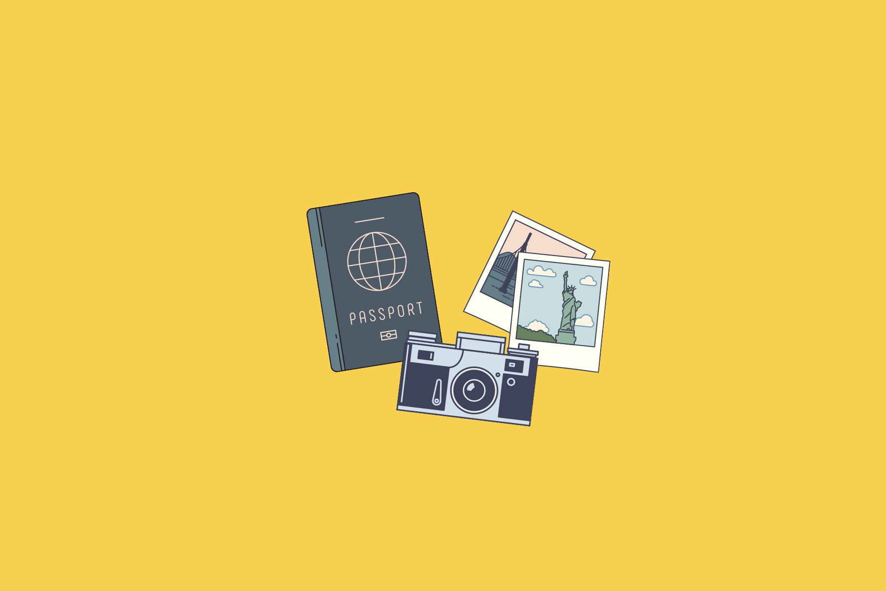 54 Colored Travel Icons preview image.