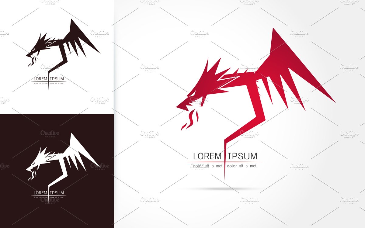 graceful dragon silhouette logo cover image.