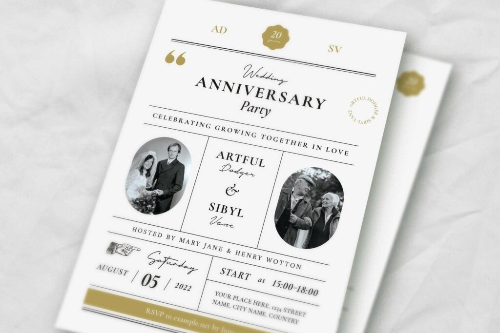 Wedding Anniversary Party Invitation Masterbundles