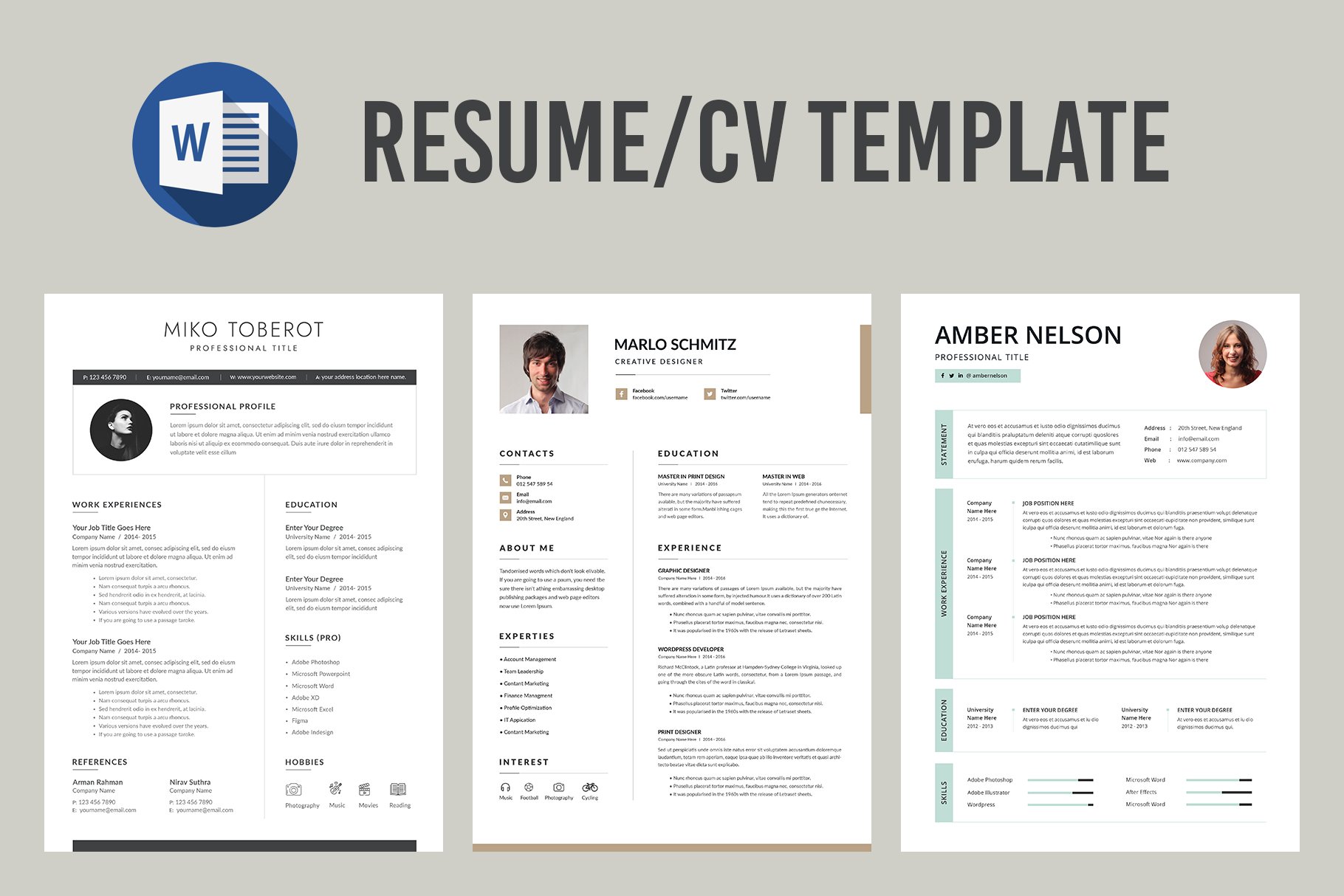 Resume/CV Bundle | 6 Resume for $14 preview image.