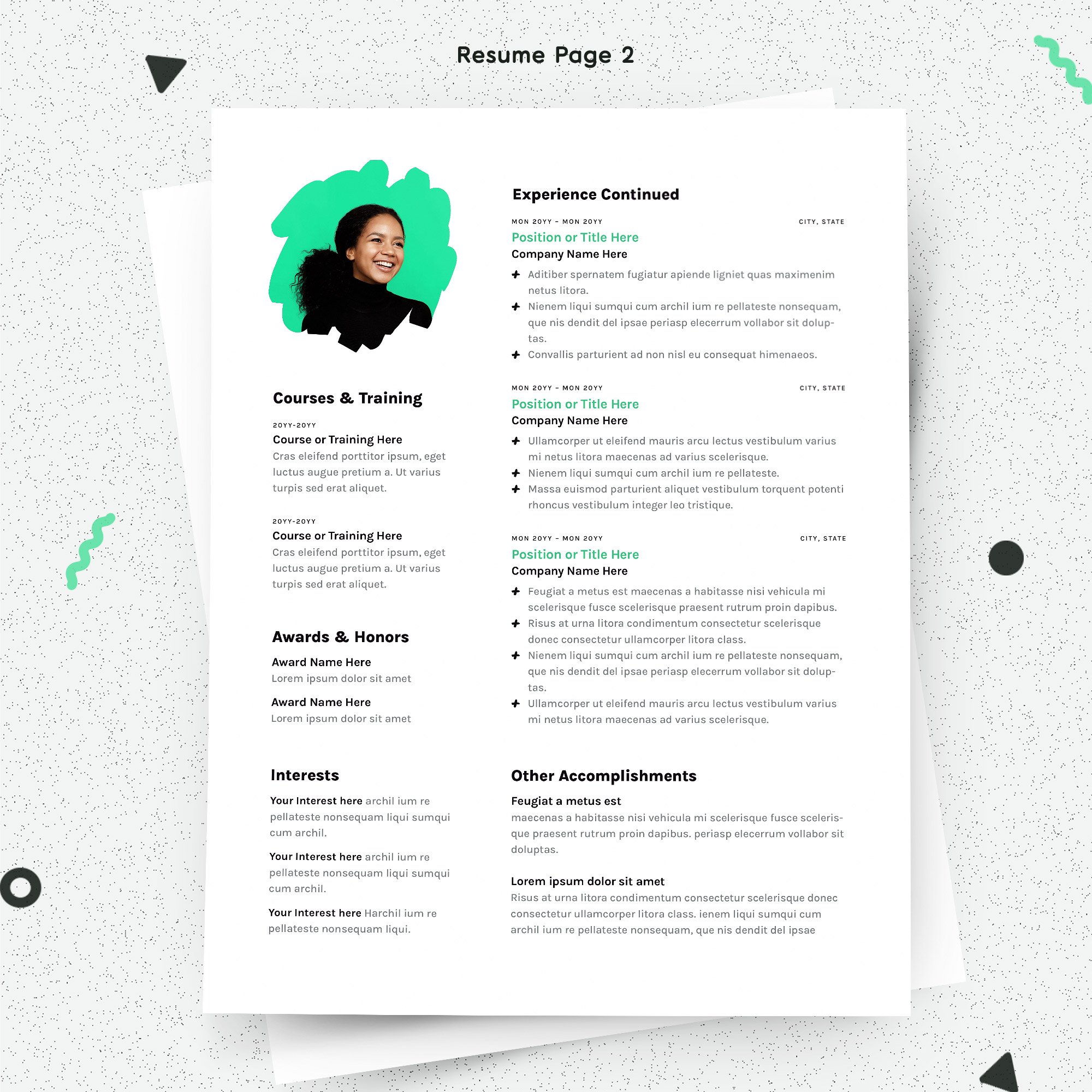 Resume with Picture CV Template preview image.
