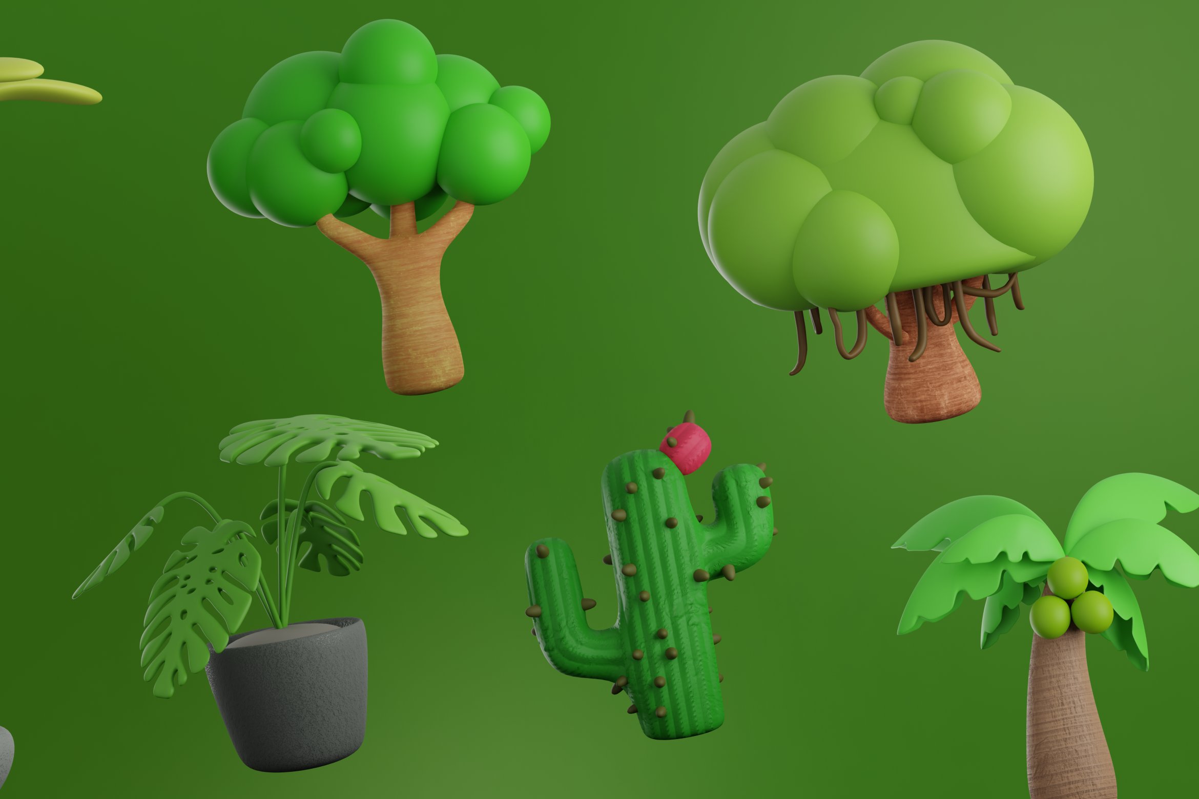 Treeby - Tree & Plant 3D Icon Set preview image.