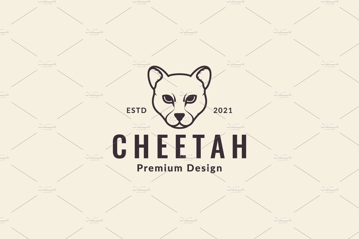 lines head cheetah logo symbol cover image.