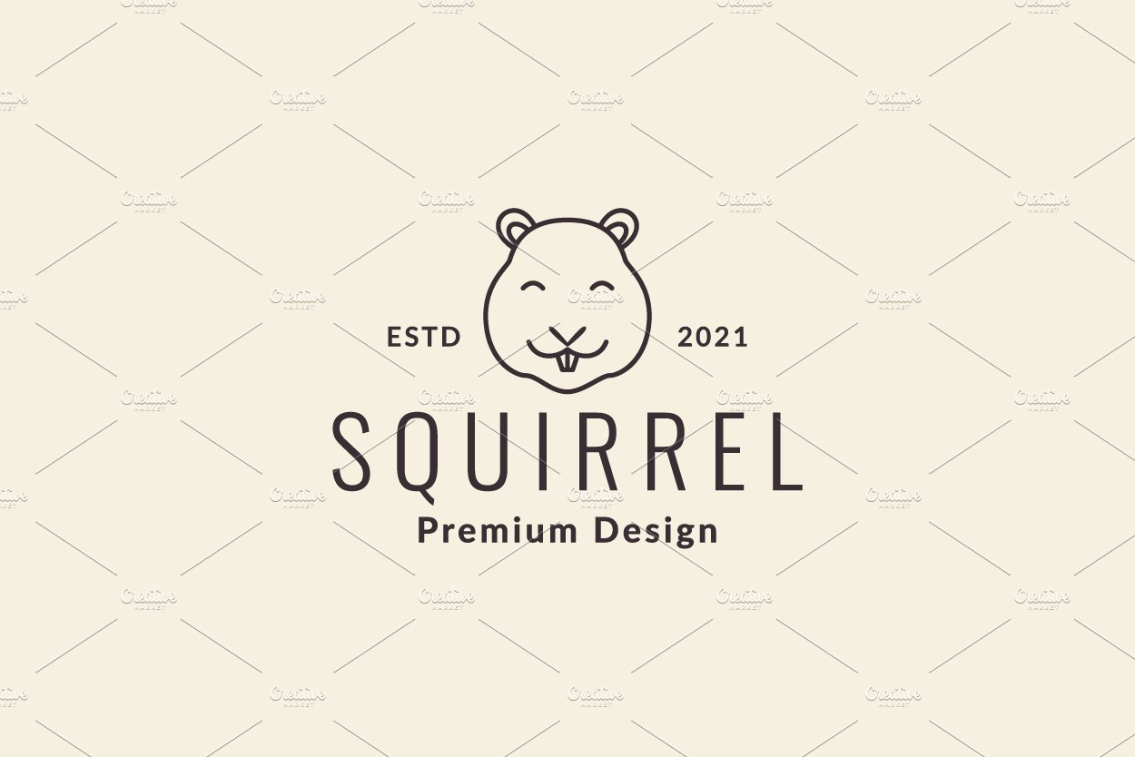 cute head squirrel cartoon logo cover image.