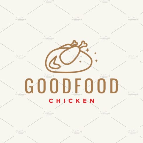 chicken meat fresh clean logo vector cover image.