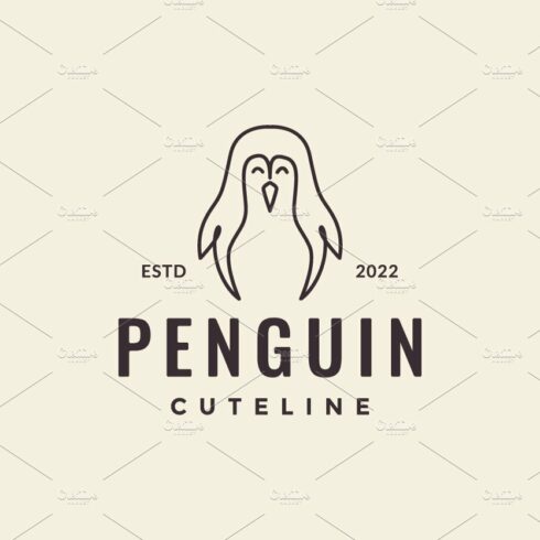 line hipster bird penguin logo cover image.