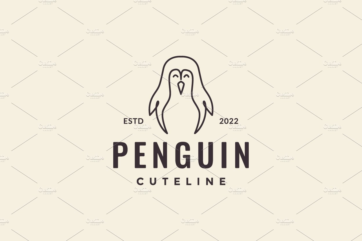 line hipster bird penguin logo cover image.