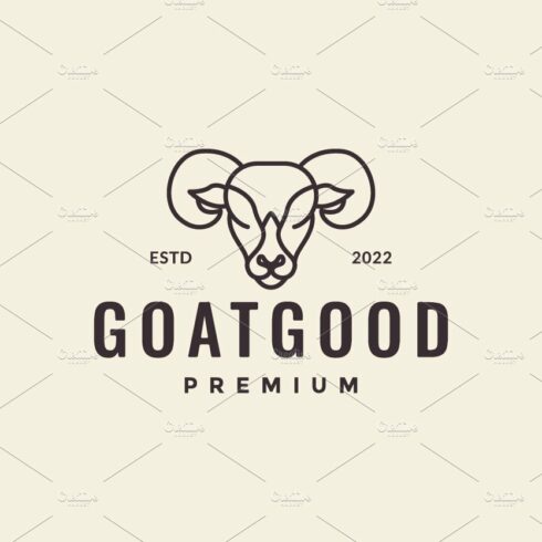 line hipster animal goats head logo cover image.
