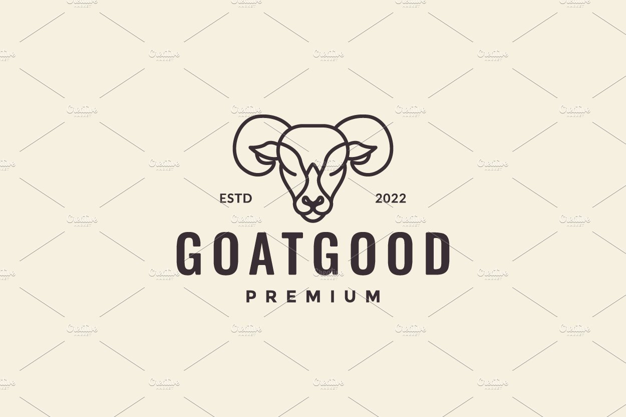 line hipster animal goats head logo cover image.