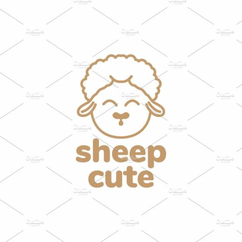 head cute lamb logo design cover image.