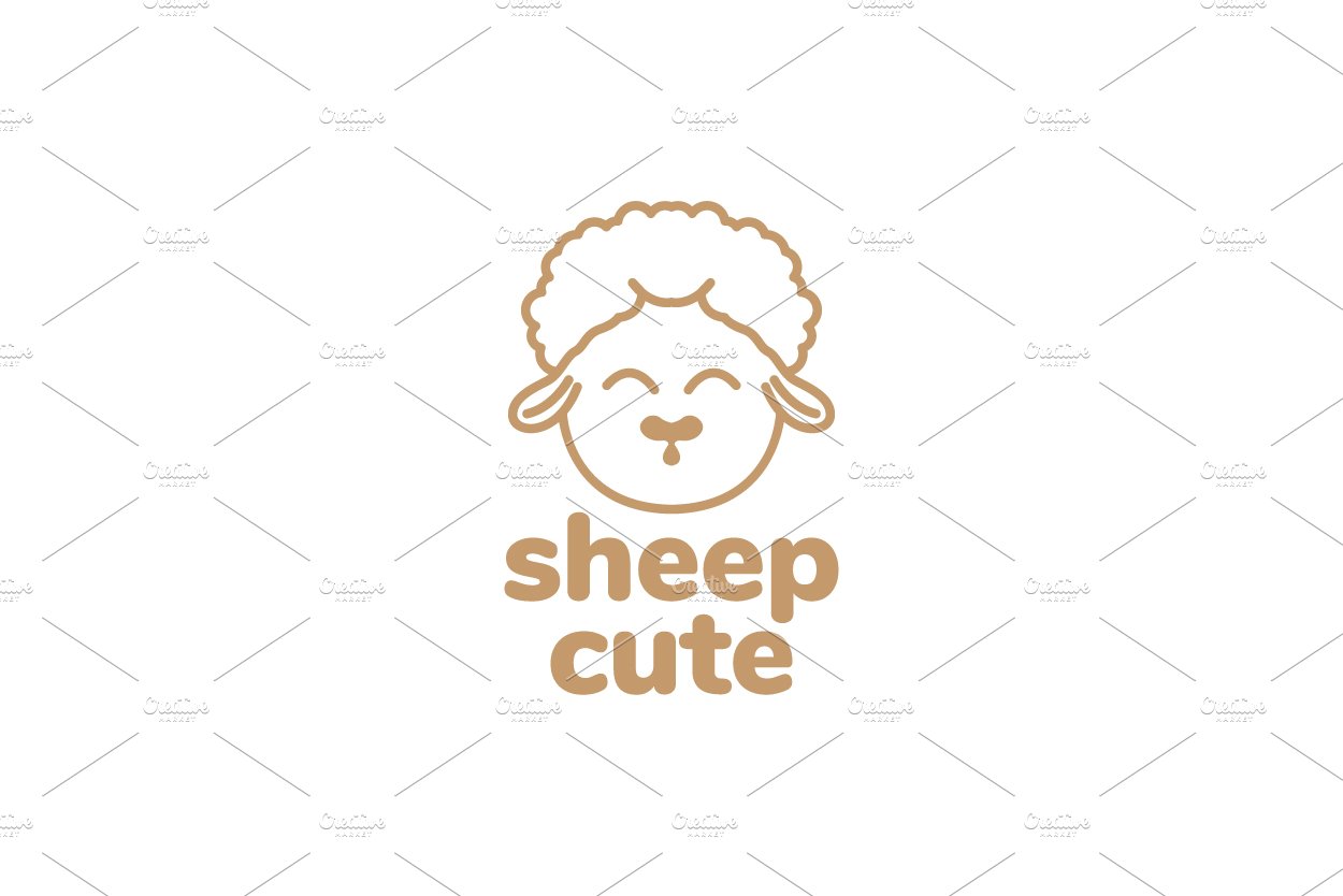 head cute lamb logo design cover image.