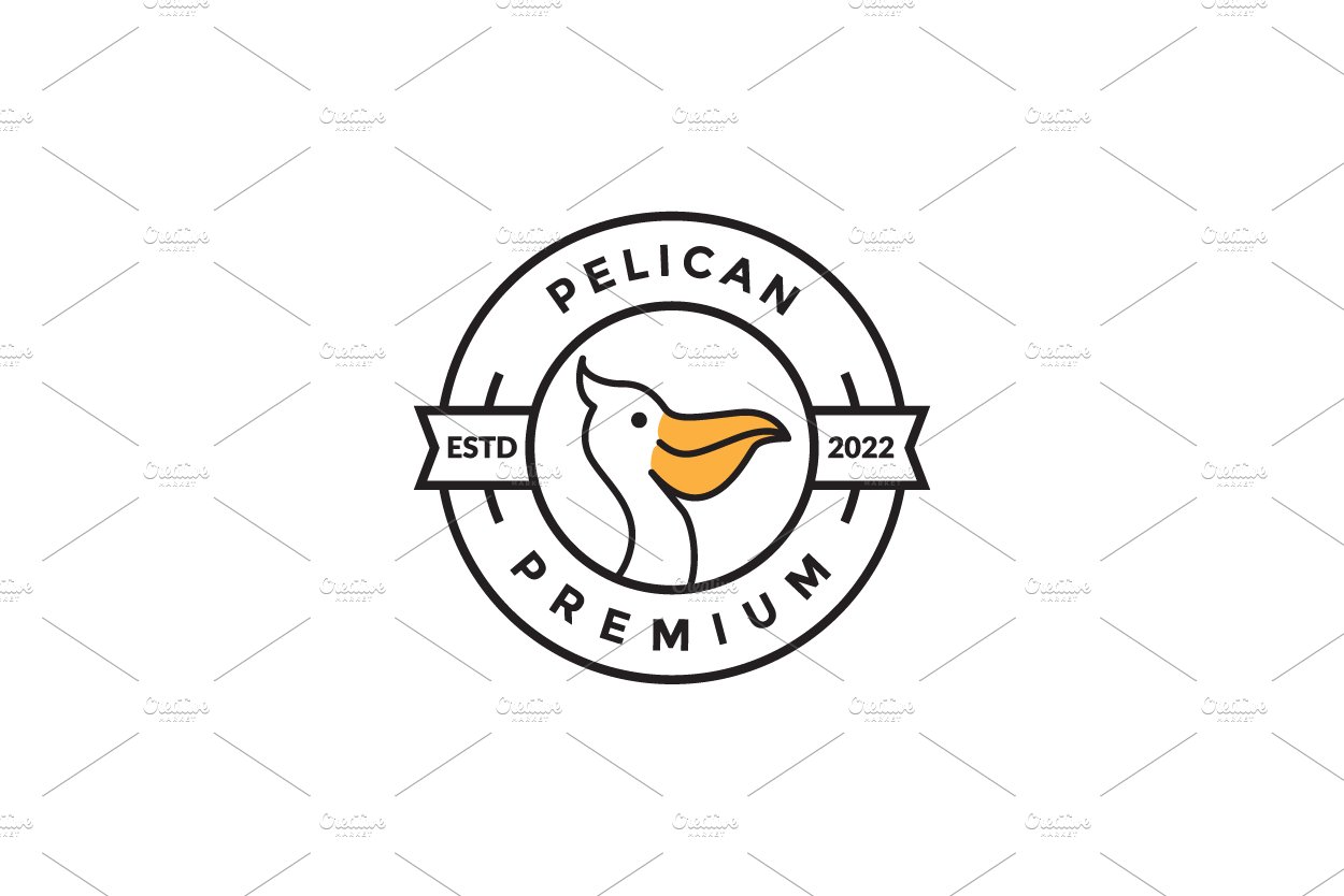head cartoon badge pelican bird logo cover image.