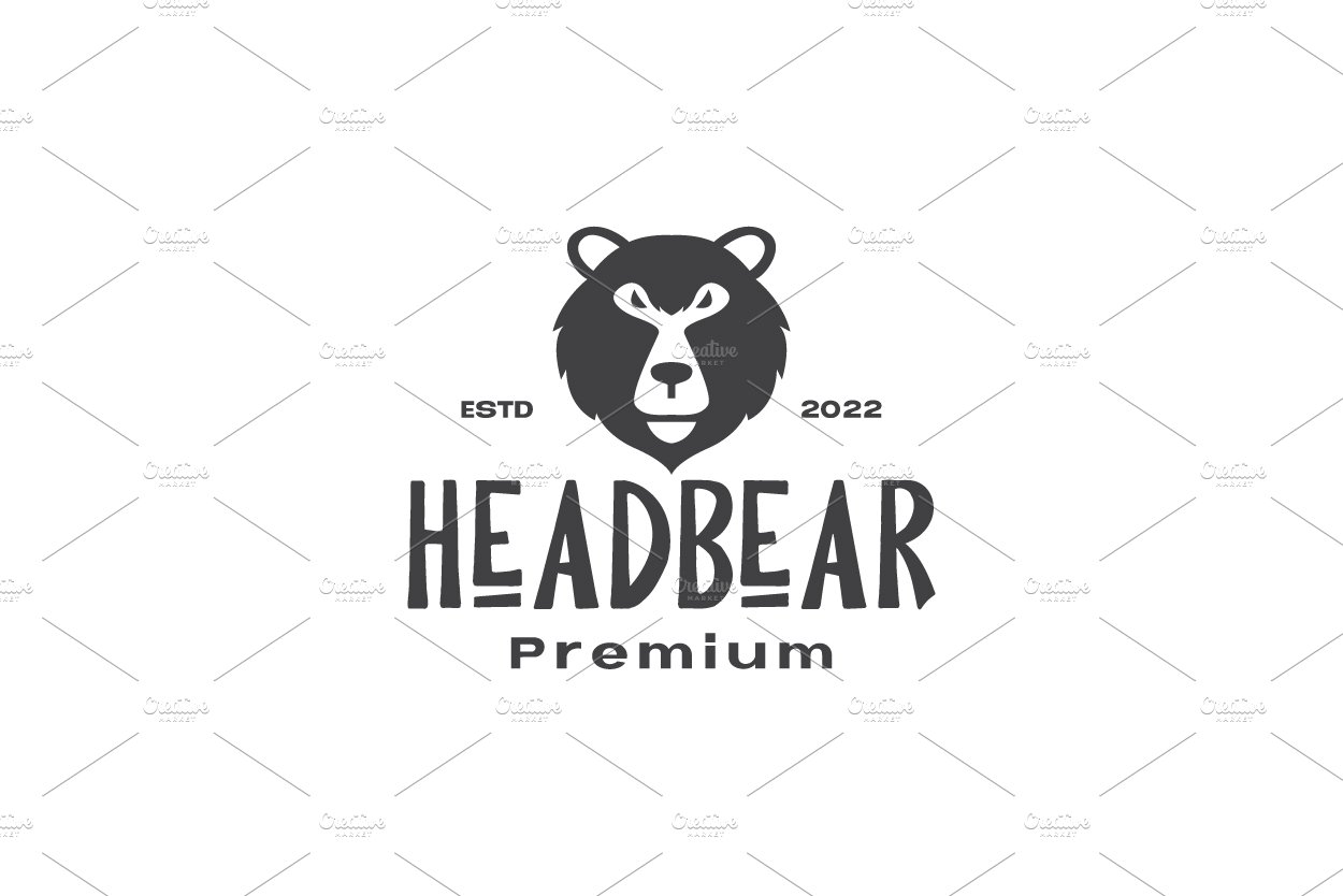 face bear vintage simple logo cover image.