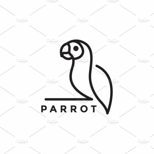 continuous line simple parrot logo cover image.