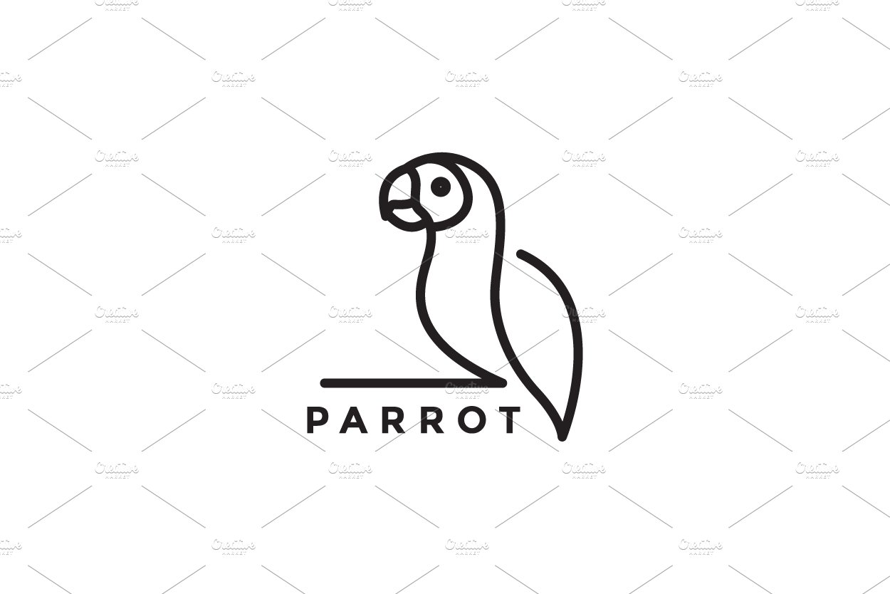 continuous line simple parrot logo cover image.