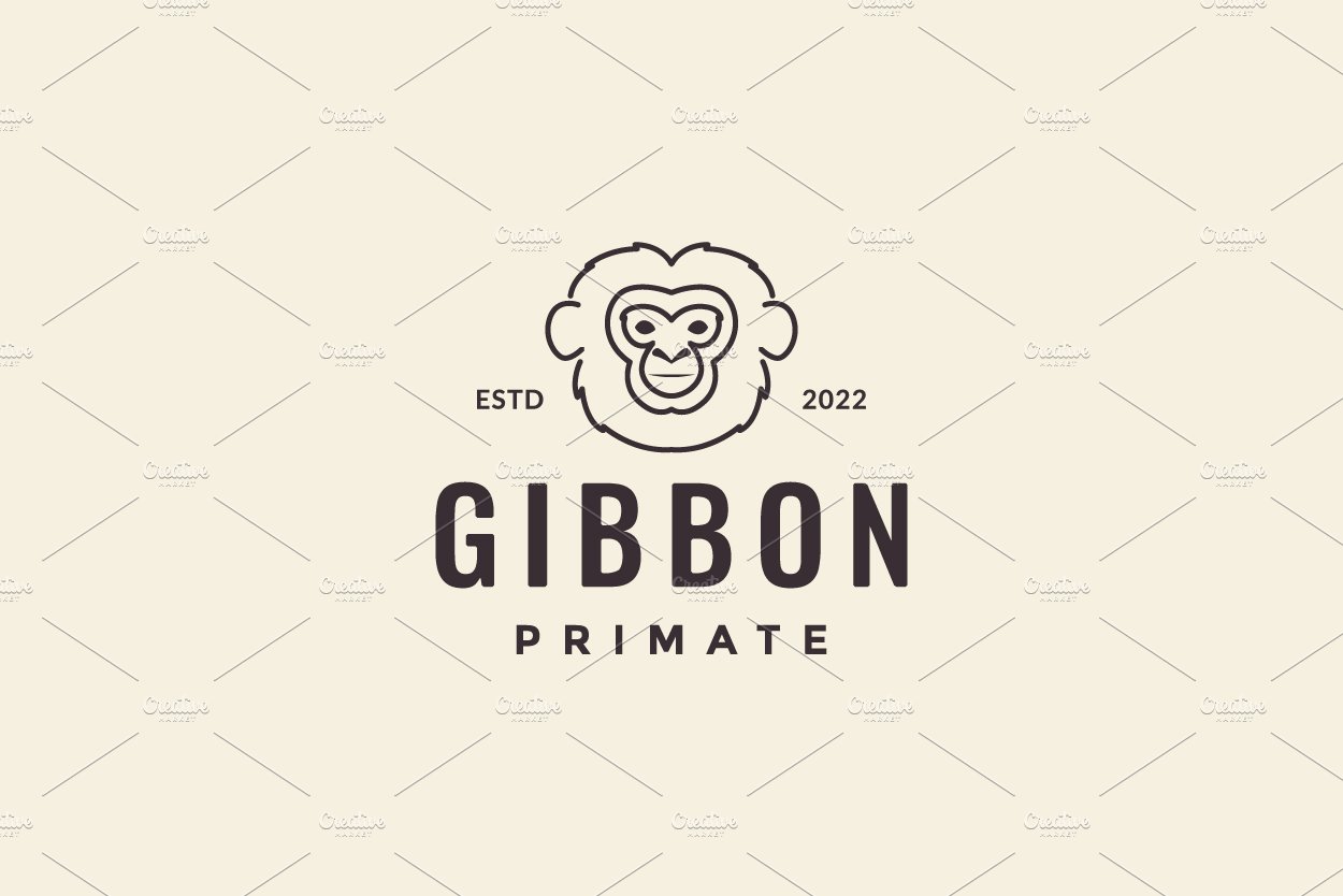 face line gibbon hipster logo cover image.