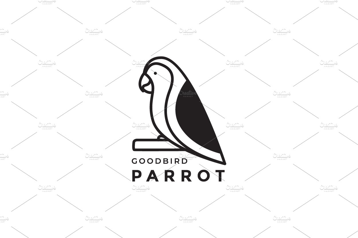 little parrot minimal logo design cover image.