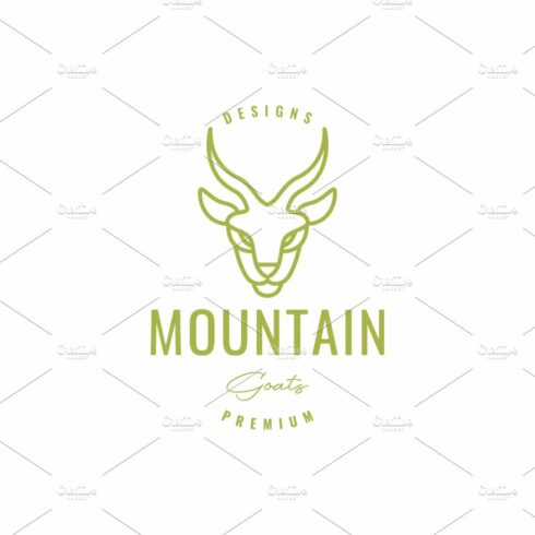 hipster head mountain goat line logo cover image.