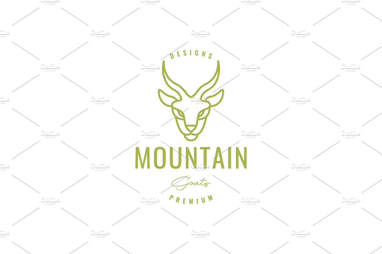 hipster head mountain goat line logo cover image.