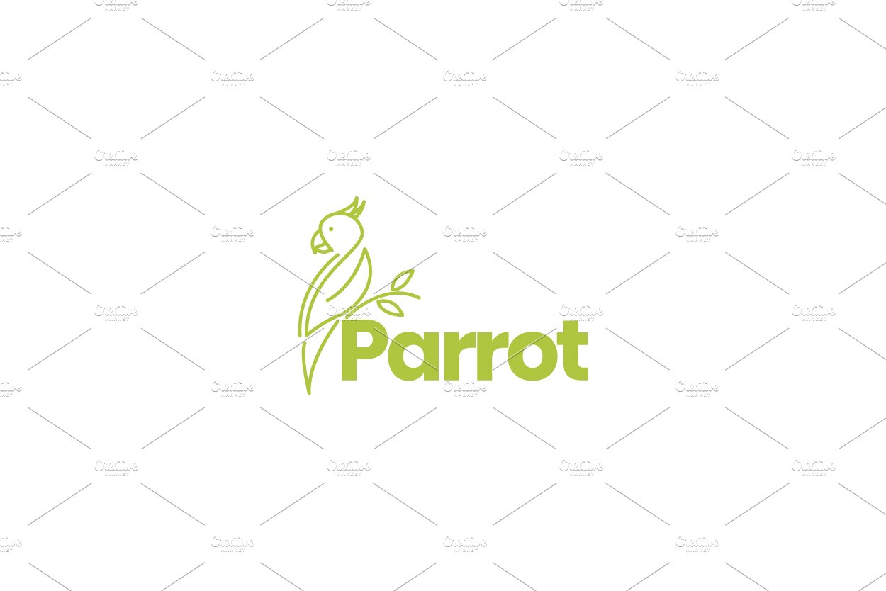 lines art parrot and branch logo cover image.