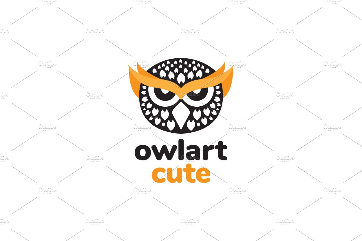 head owl art feather logo design cover image.