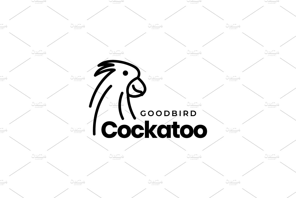 face cockatoo minimal logo design cover image.