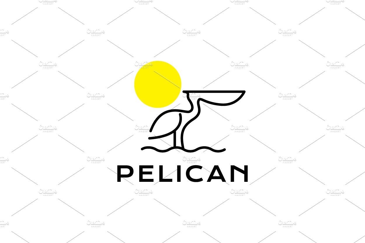 modern minimal pelican logo design cover image.