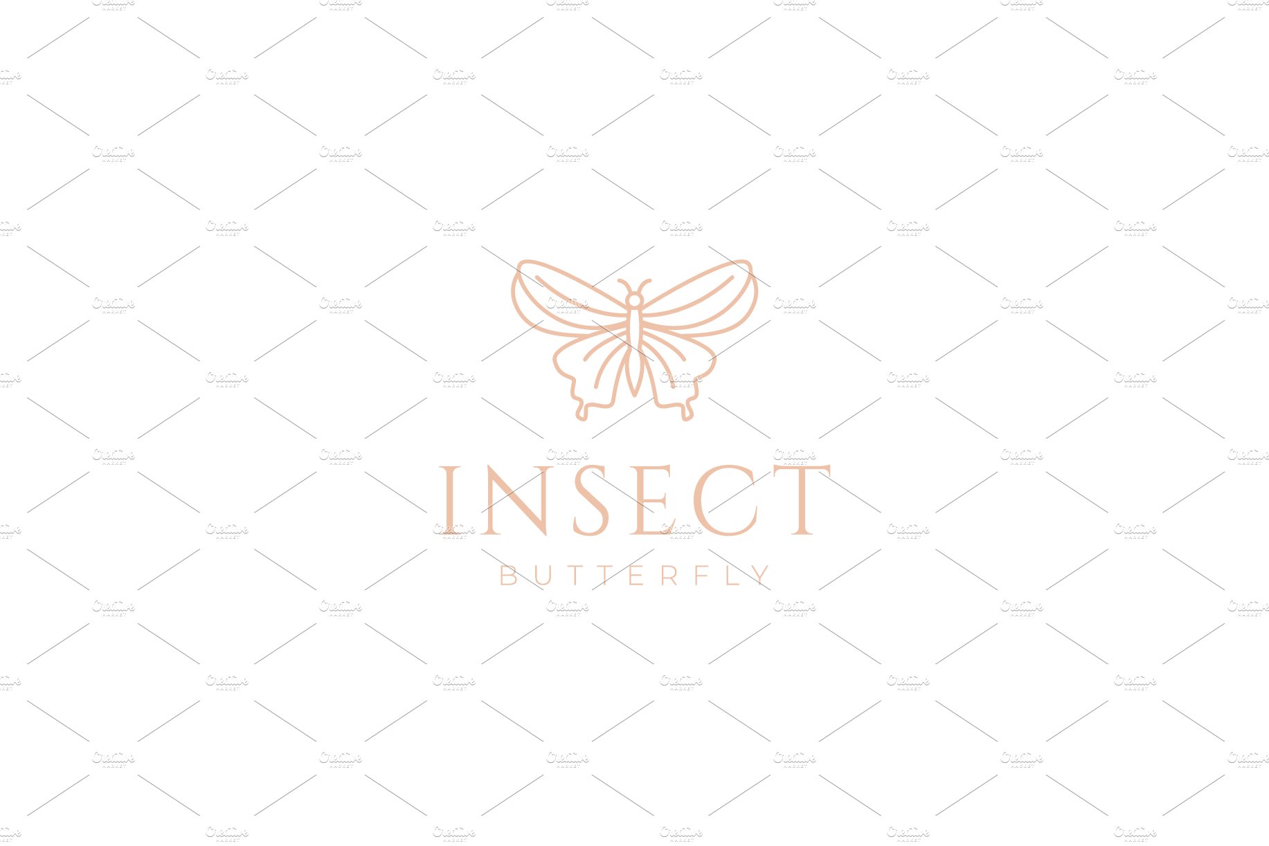 insect butterfly beauty line logo cover image.