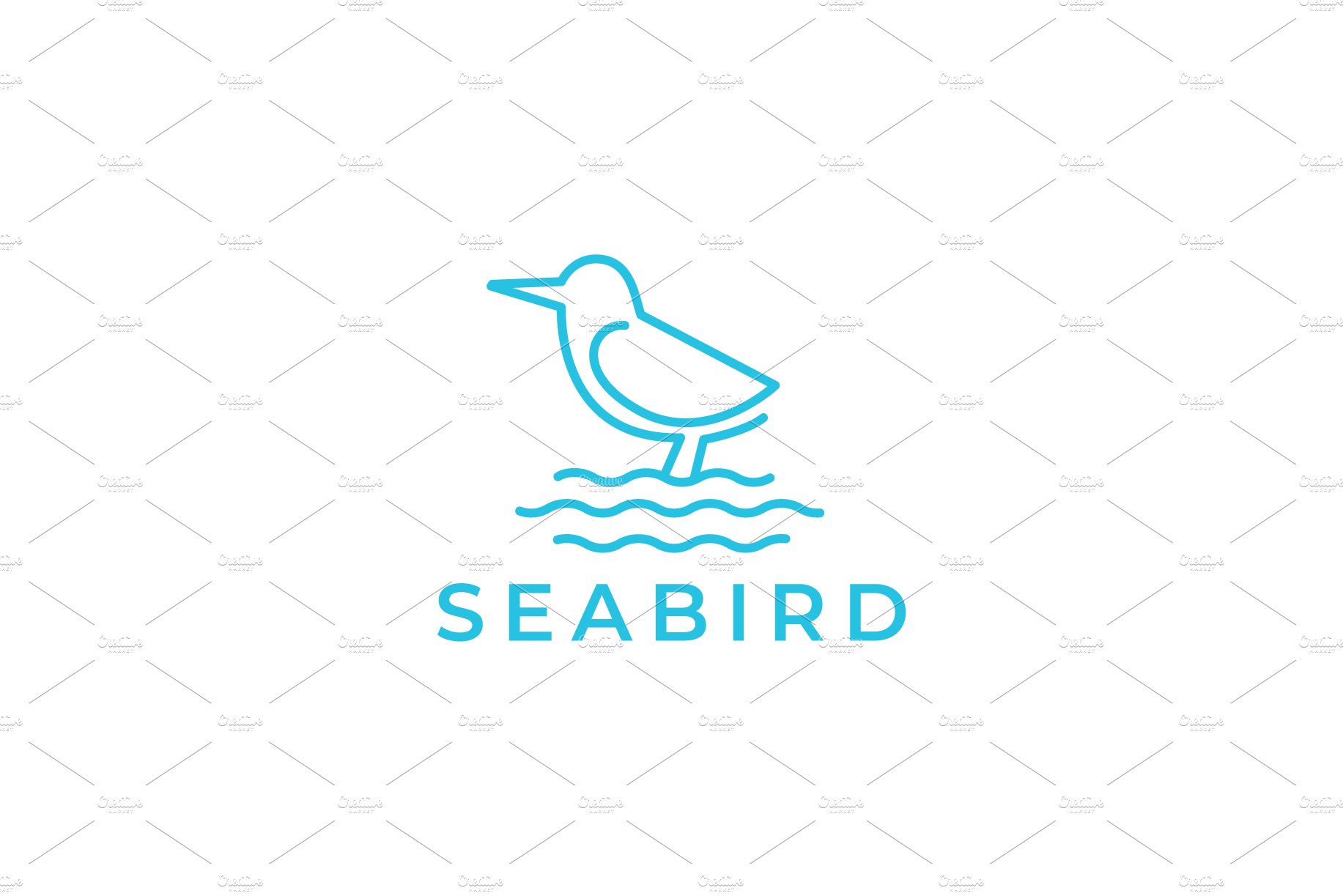 little sea bird seagull line logo cover image.