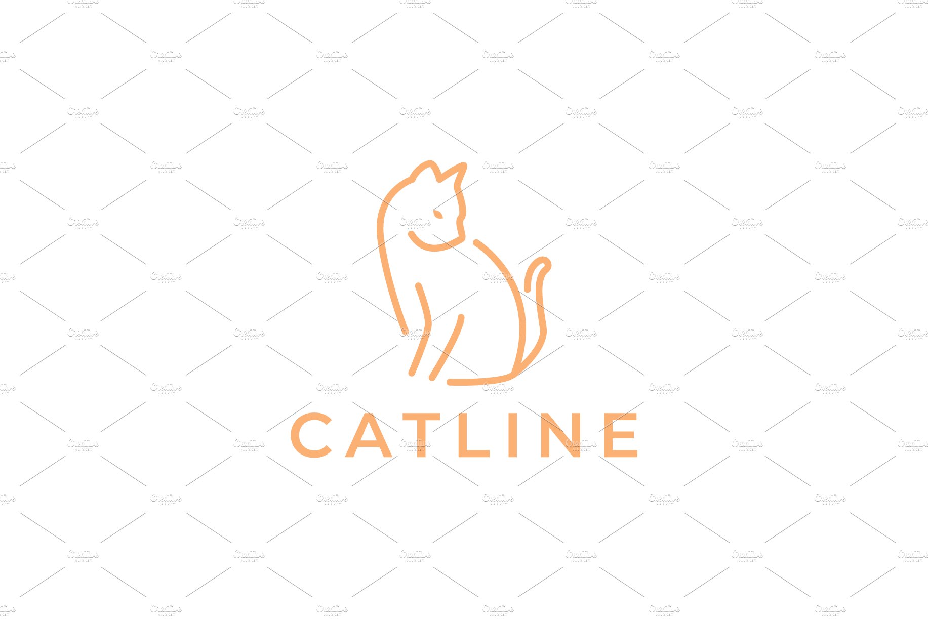 pets cat sit lines simple logo cover image.