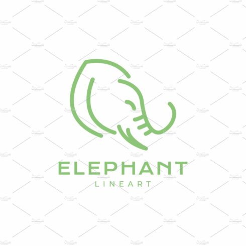 head big ear elephant line logo cover image.