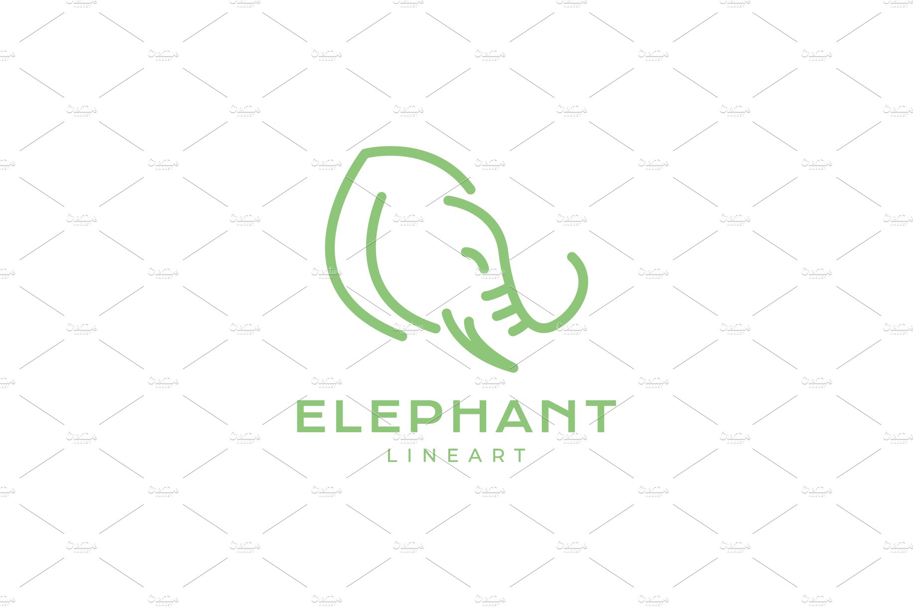 head big ear elephant line logo cover image.