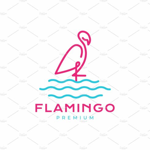 flamingo with lake lines logo cover image.