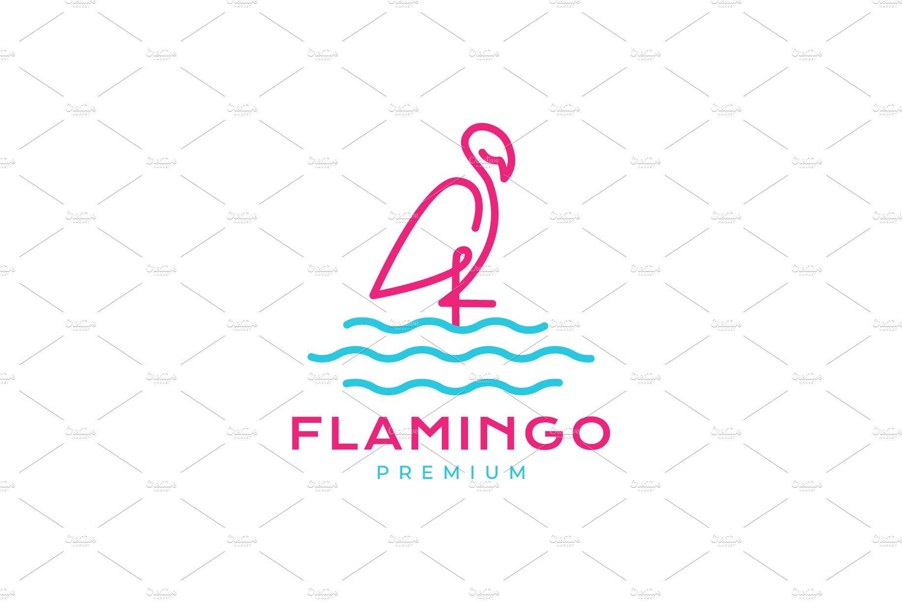 flamingo with lake lines logo cover image.