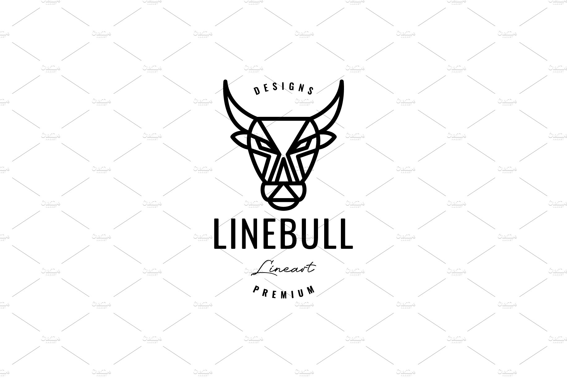 head bull long horn line logo cover image.