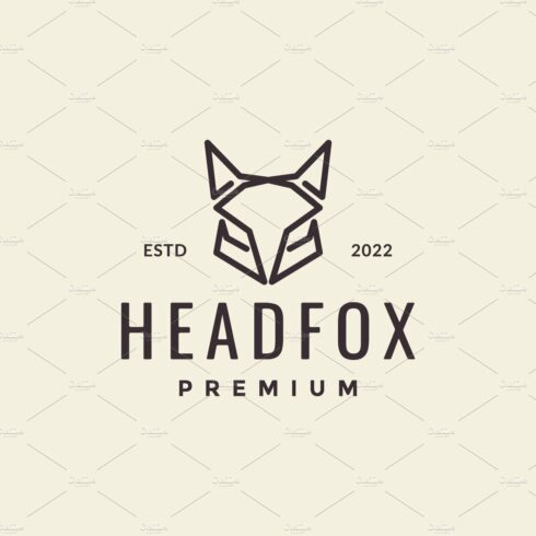 face fox line art hipster logo cover image.