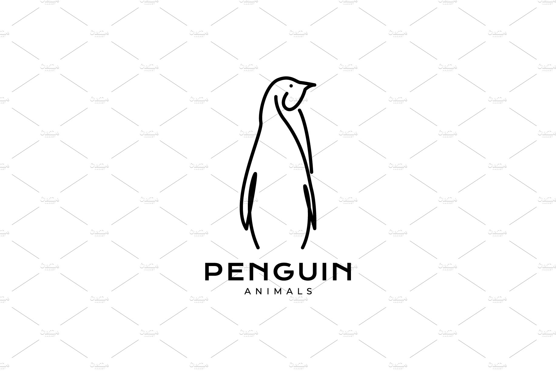 penguin minimal lines art logo cover image.