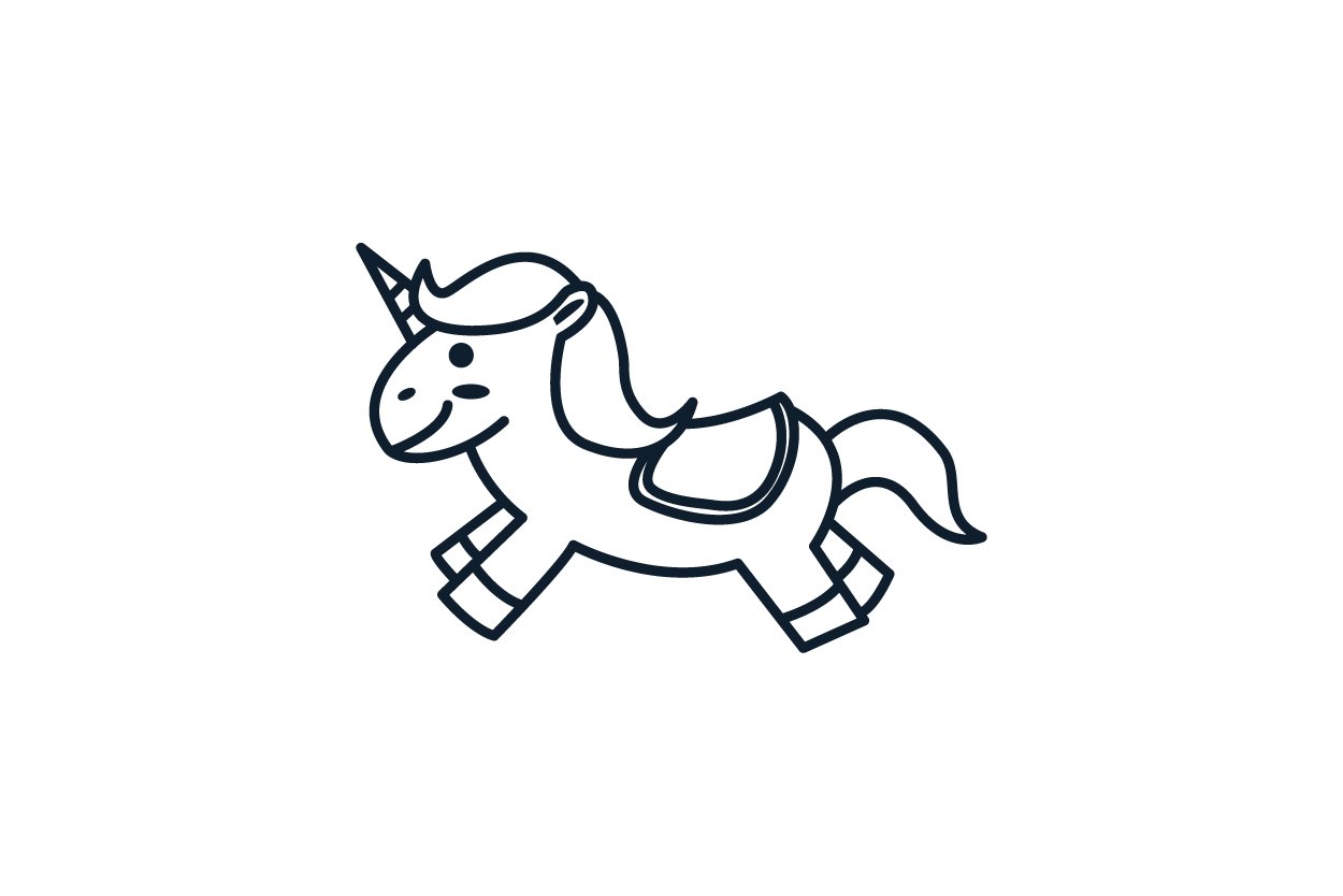 unicorn or horse  cute cartoon jump preview image.