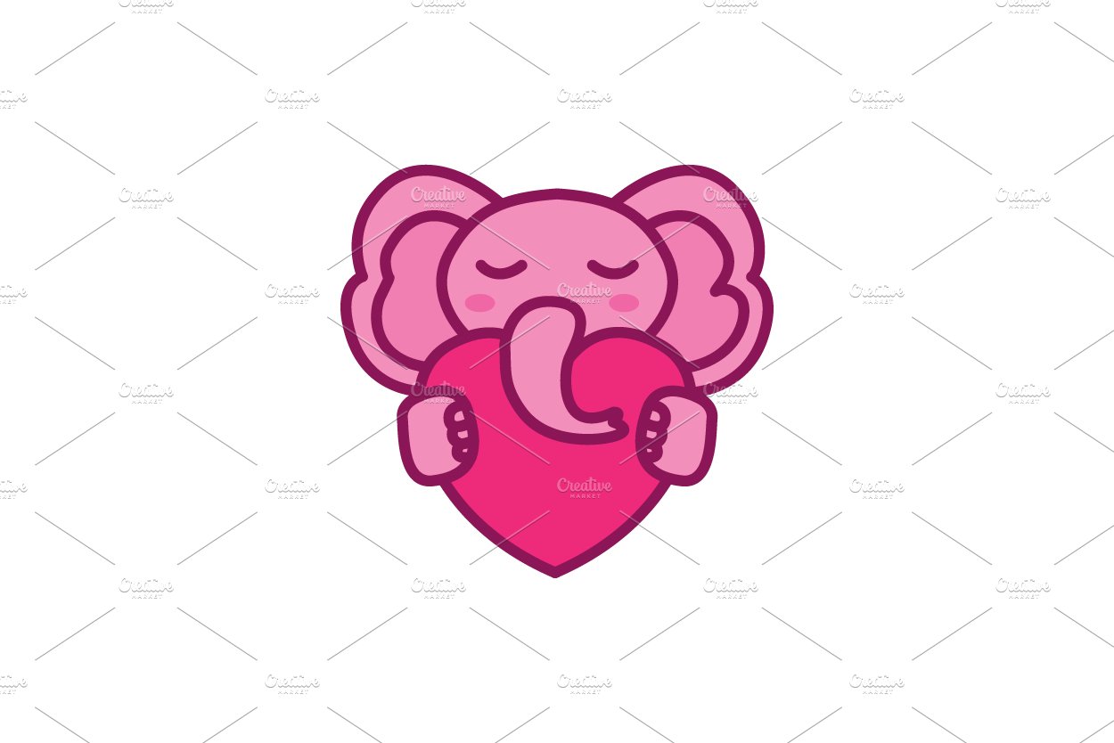 elephant hug love or heart cute cover image.