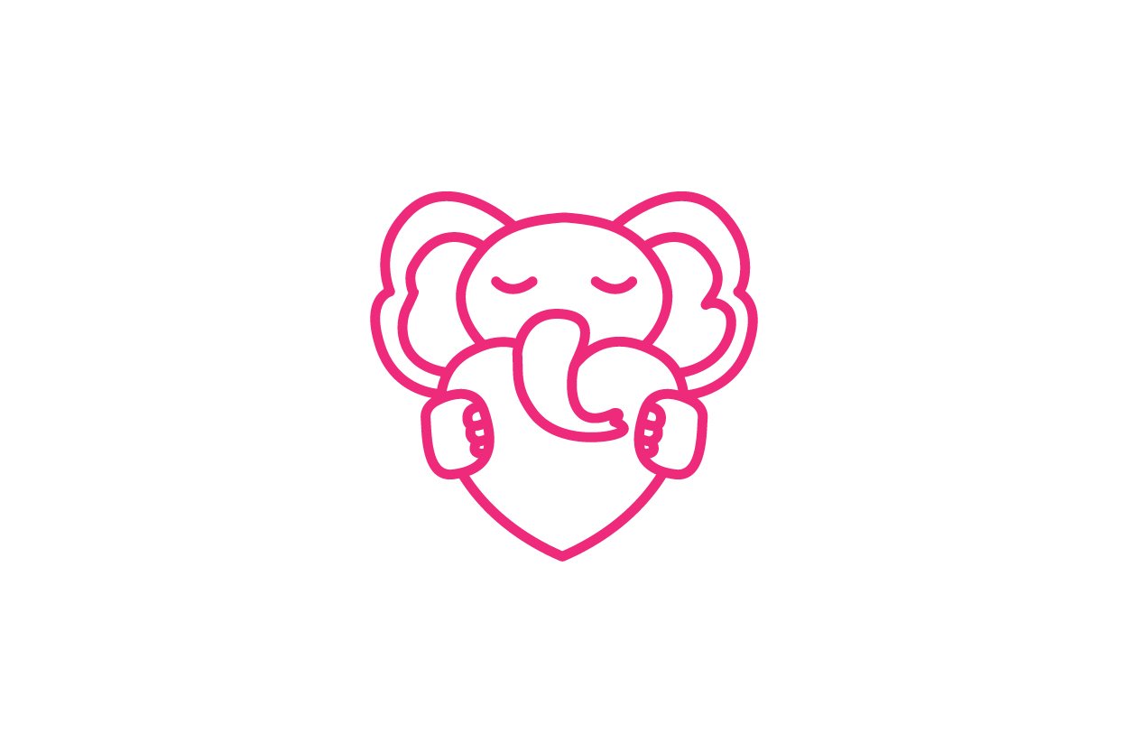 elephant hug love or heart cute preview image.