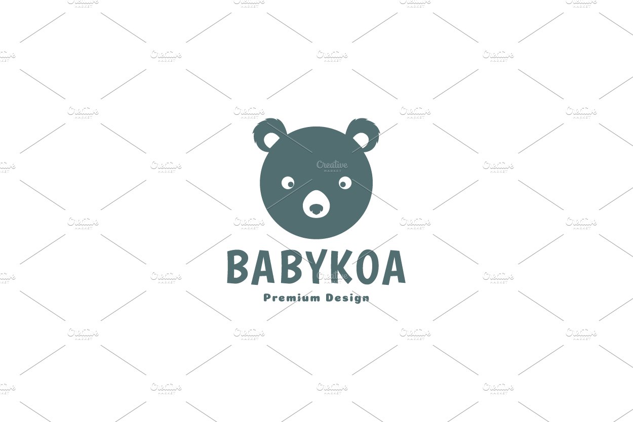 simple head cartoon koala doll logo cover image.