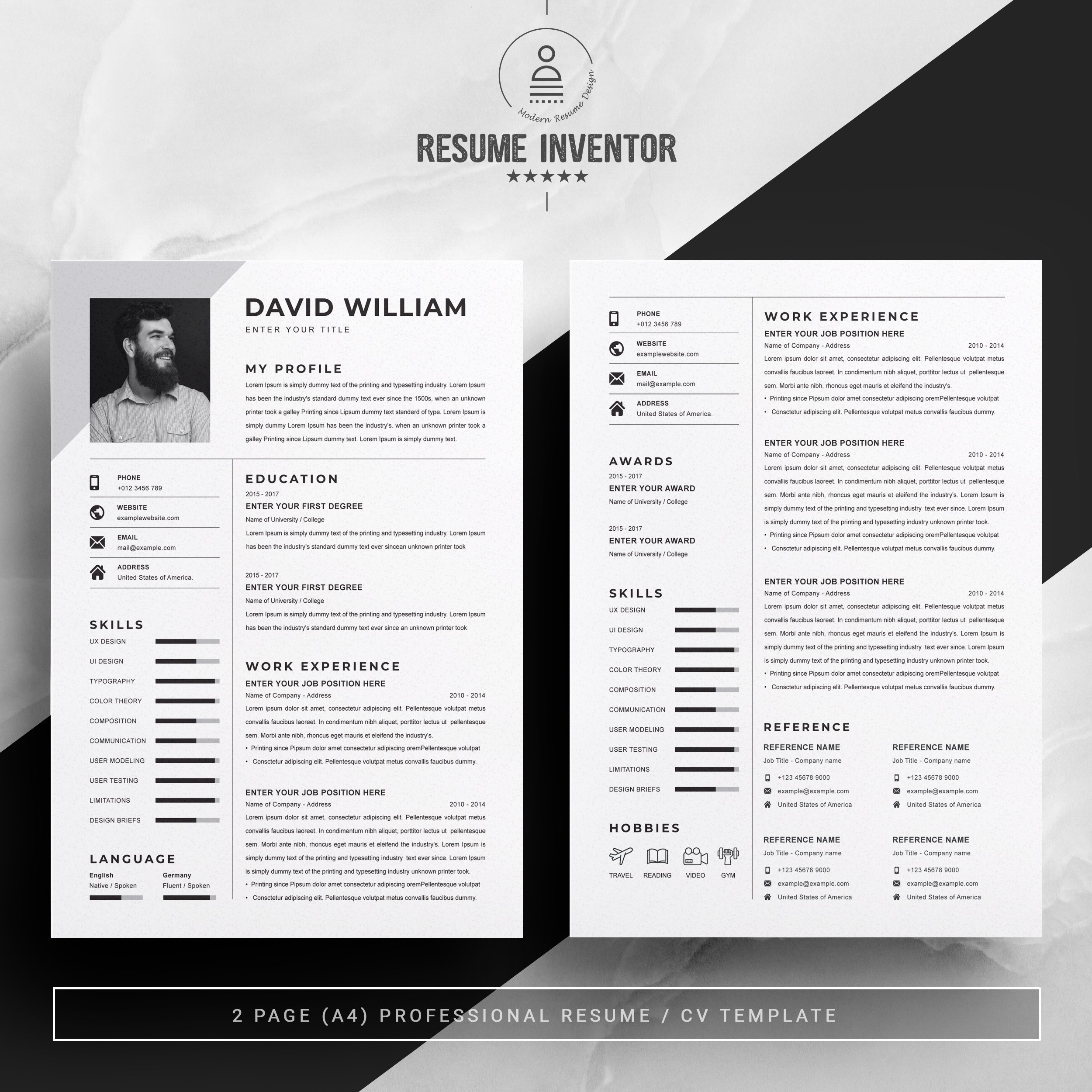 Top Resume Word Format CV preview image.