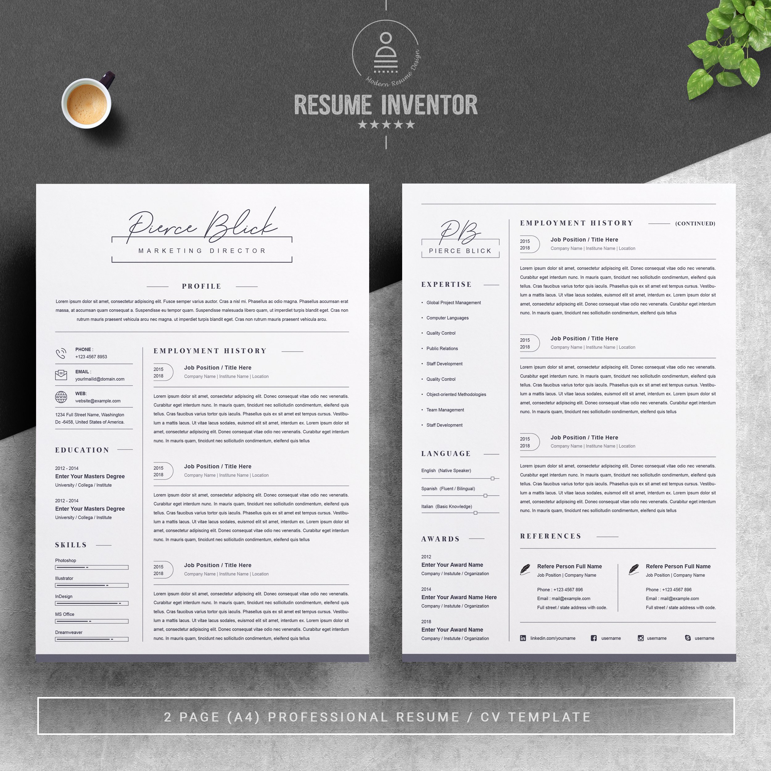 Clean Resume / CV Template preview image.