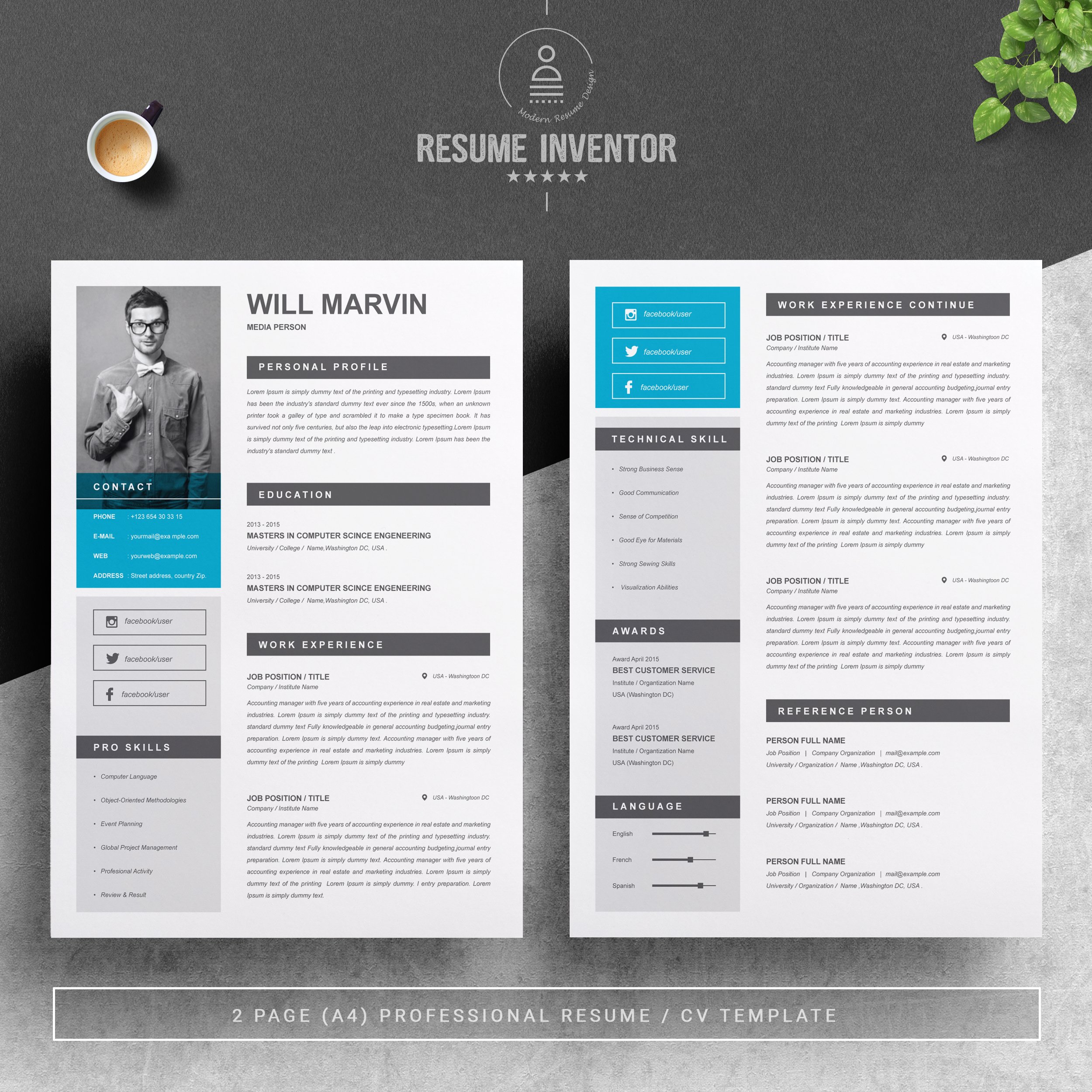 Resume / CV Template | MS Word preview image.