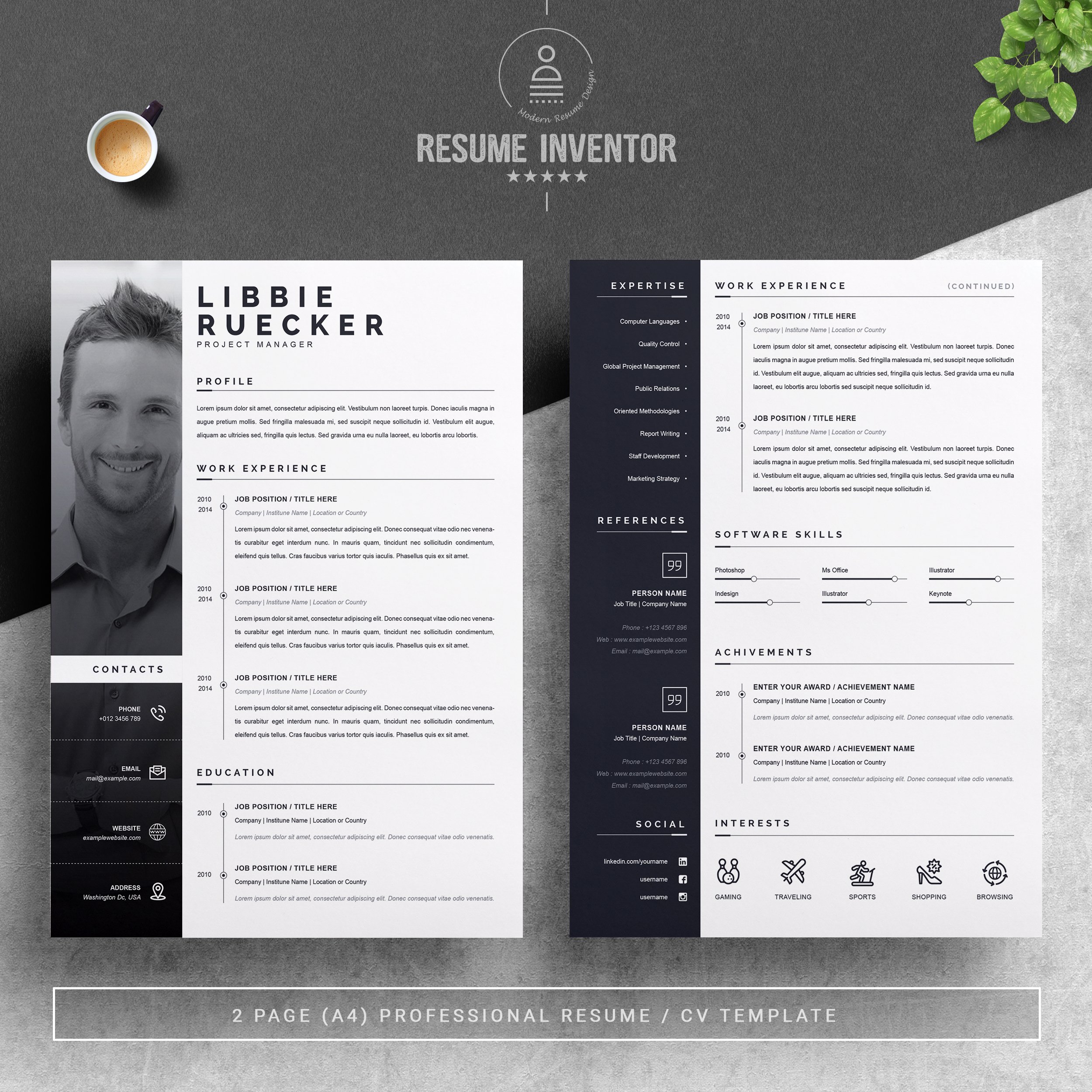 Modern Resume Template with Photo preview image.