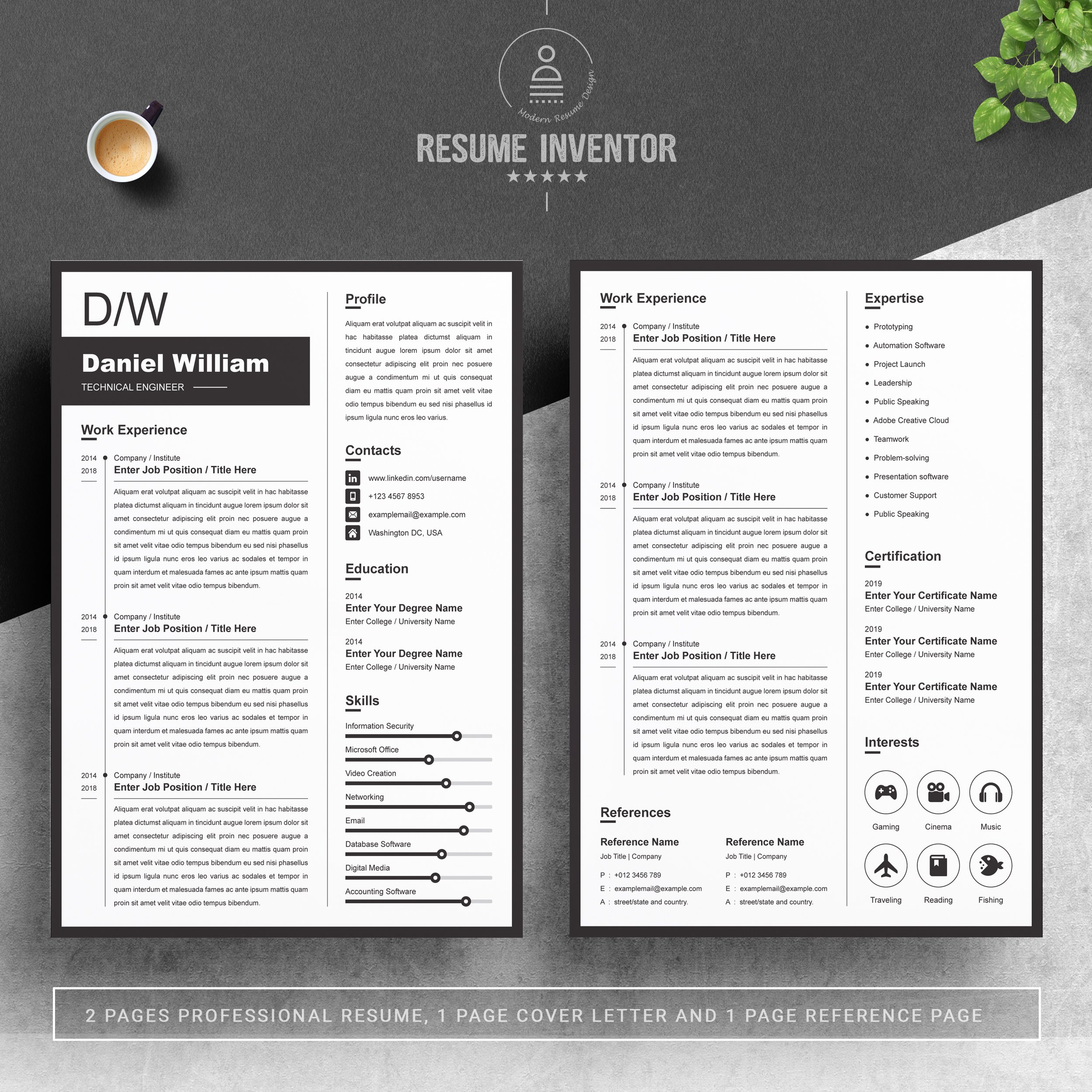 Engineer Resume Template for Word preview image.
