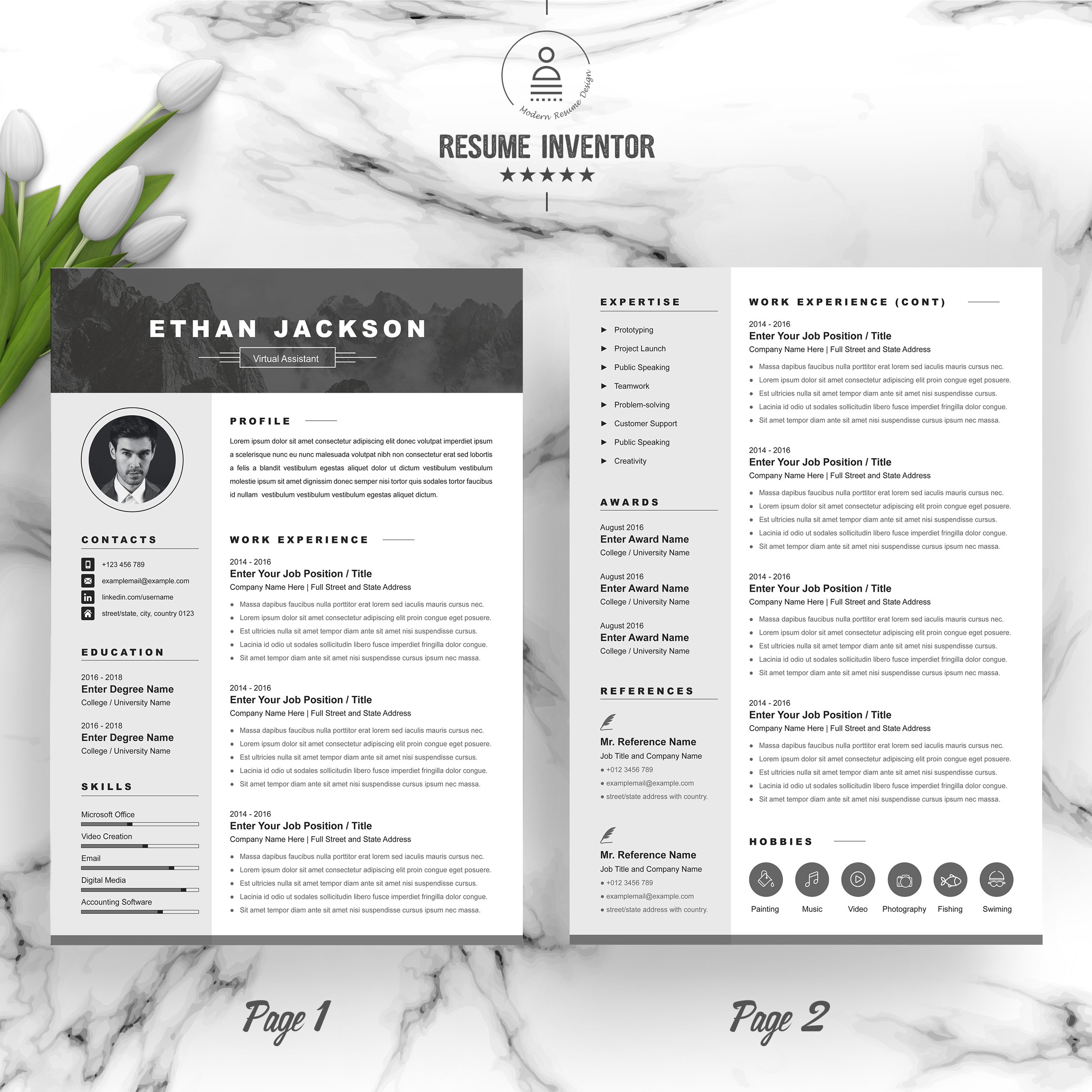 Modern Resume Template Format preview image.