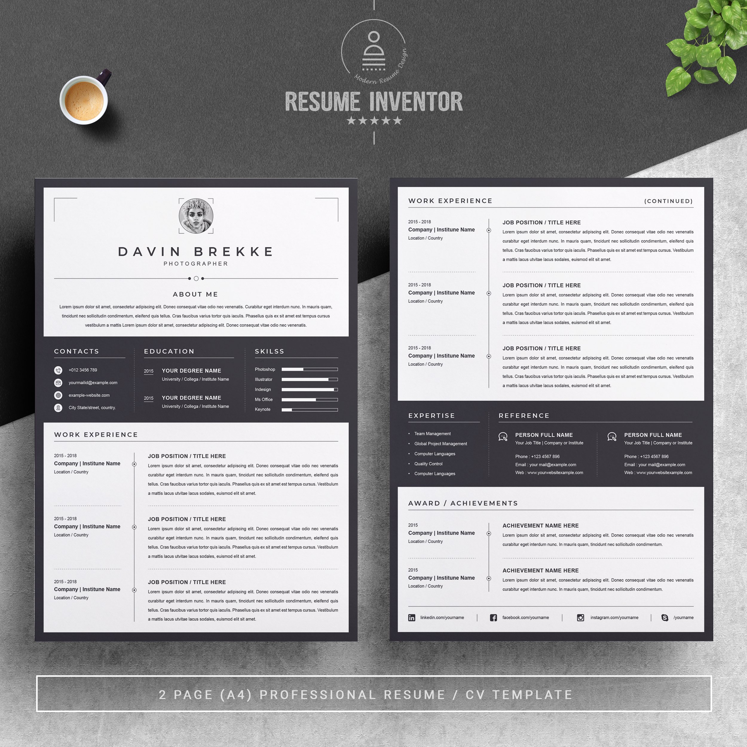 Resume / CV Template preview image.